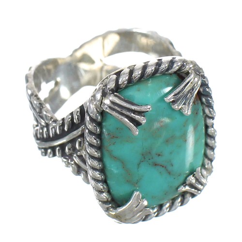 Genuine Sterling Silver Southwest Turquoise Ring Size 7-1/4 RX62076
