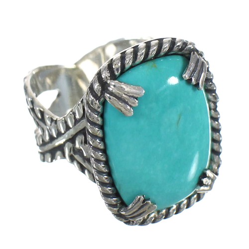 Sterling Silver Southwestern Turquoise Ring Size 5 RX62106