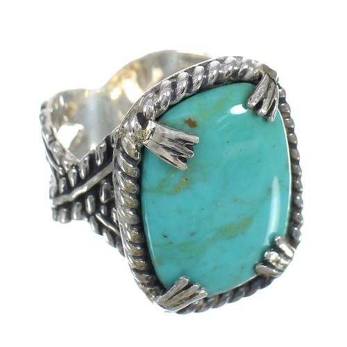 Genuine Sterling Silver Southwest Turquoise Ring Size 5-1/4 RX62127