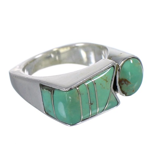 Southwest Authentic Sterling Silver Turquoise Jewelry Ring Size 6 VX61411