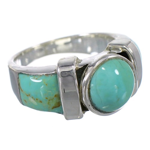 Turquoise And Authentic Sterling Silver Ring Size 8-1/4 VX61484