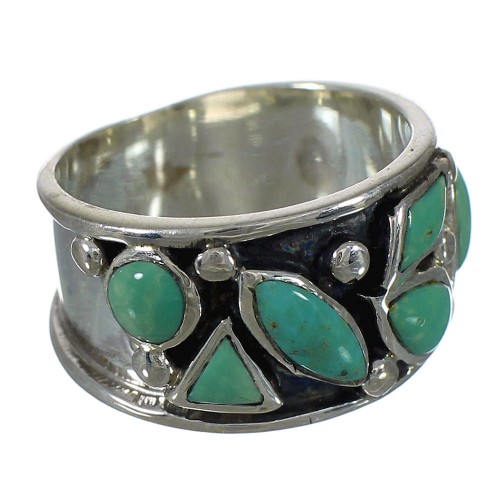 Southwest Jewelry Turquoise Silver Ring Size 7-1/4 AX92739