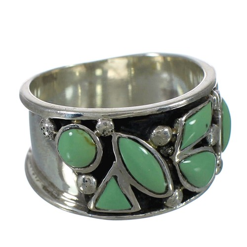 Silver Southwestern Jewelry Turquoise Ring Size 7-3/4 AX92767