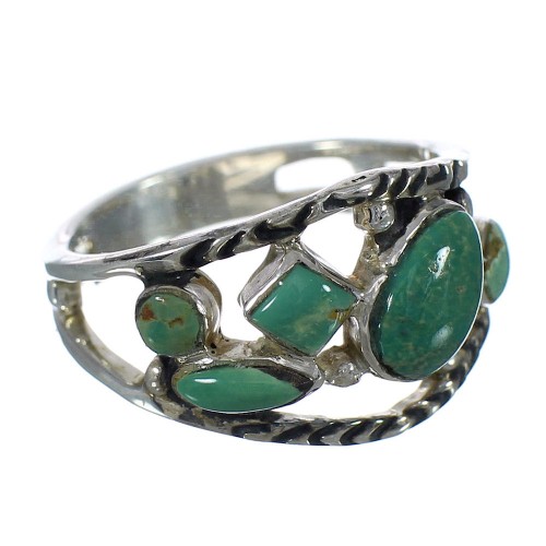 Turquoise And Sterling Silver Southwest Ring Size 8-1/2 YX92696