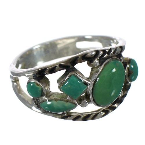 Turquoise And Genuine Sterling Silver Southwest Ring Size 8-1/2 YX92713