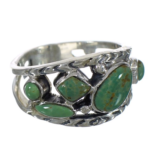 Turquoise And Genuine Sterling Silver Southwestern Ring Size 6-3/4 YX92719