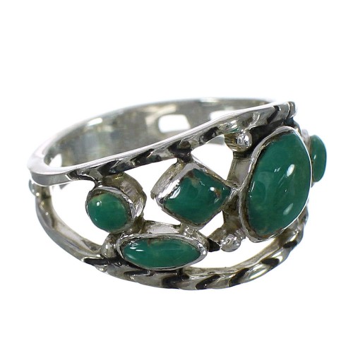 Turquoise And Authentic Sterling Silver Southwestern Ring Size 7-1/2 YX92726