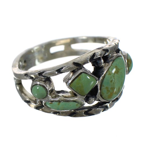 Silver And Turquoise Southwestern Ring Size 7-1/4 YX92738