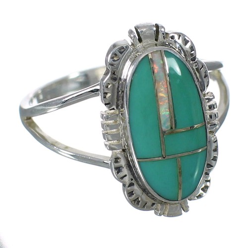 Opal Turquoise Sterling Silver Southwest Ring Size 5-3/4 WX70357