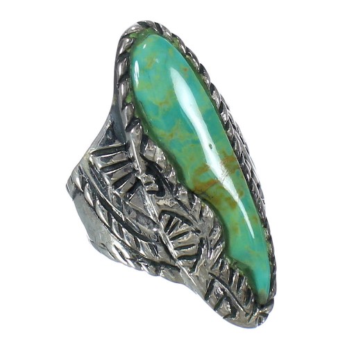 Southwest Turquoise Authentic Sterling Silver Ring Size 6 RX62728