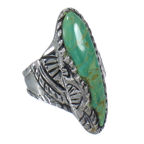 Authentic Sterling Silver Southwest Turquoise Ring Size 8-1/4 RX62769