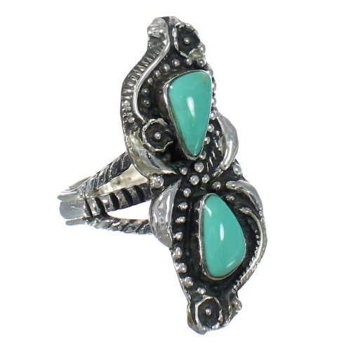 Sterling Silver And Turquoise Southwest Ring Size 8-1/4 RX62873