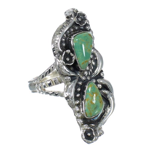 Genuine Sterling Silver Turquoise Southwest Ring Size 5-3/4 RX62946
