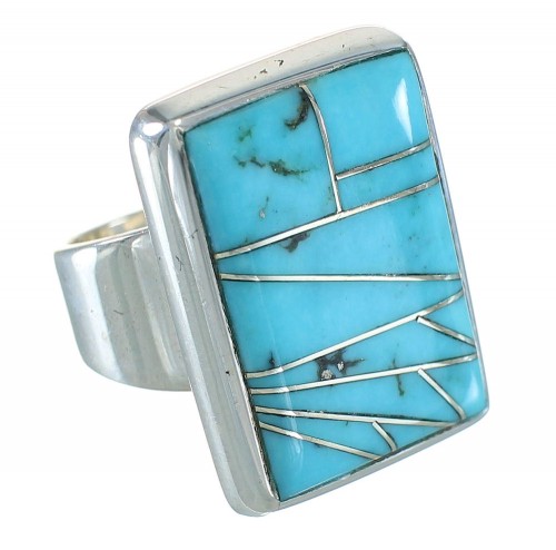 Silver Turquoise Southwestern Ring Size 5-1/2 YX70424