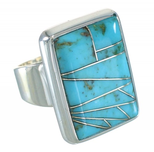 Sterling Silver Turquoise Southwest Ring Size 7-3/4 YX70426