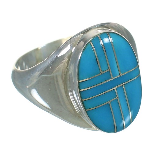 Southwest Authentic Sterling Silver Turquoise Ring Size 8-1/2 YX87488