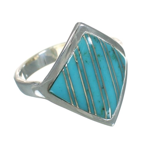 Turquoise Sterling Silver Southwestern Jewelry Ring Size 5-3/4 YX70551