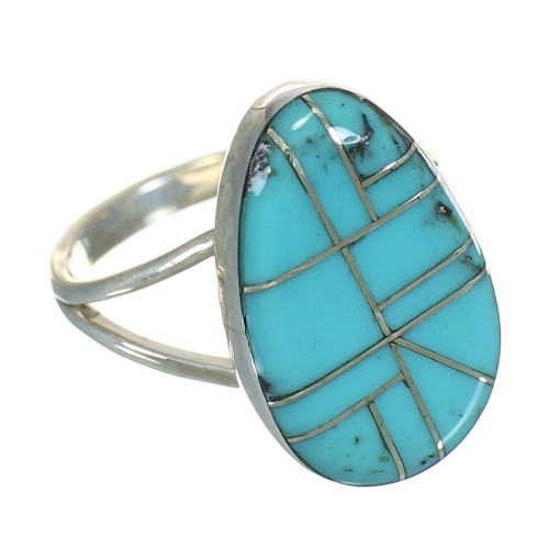 Southwest Sterling Silver And Turquoise Jewelry Ring Size 4-3/4 YX70620