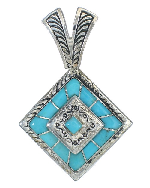 Southwest Turquoise And Sterling Silver Pendant WX63499