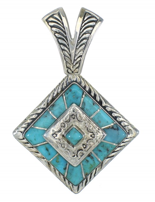 Southwest Turquoise And Genuine Sterling Silver Pendant WX63503