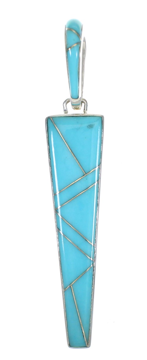 Southwest Sterling Silver Turquoise Inlay Pendant MX63024