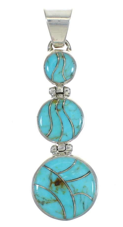 Genuine Sterling Silver Southwest Turquoise Jewelry Pendant MX63069