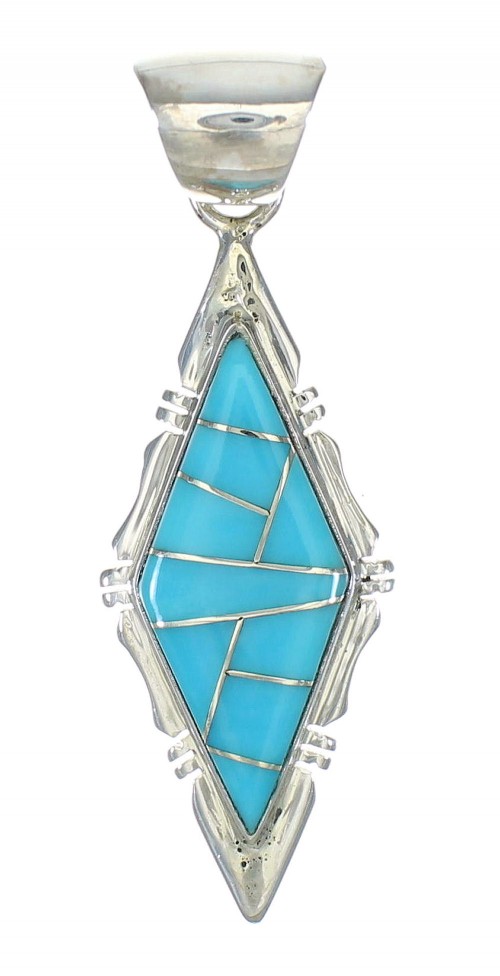 Sterling Silver Turquoise Inlay Jewelry Pendant MX63092