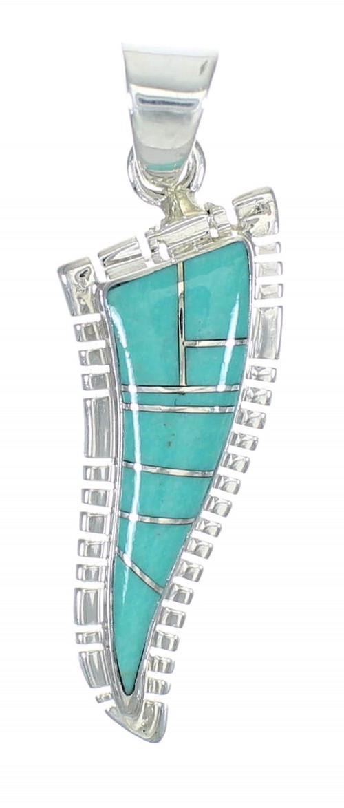 Sterling Silver Turquoise Inlay Pendant MX63133