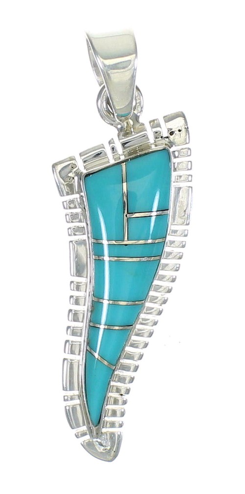 Genuine Sterling Silver Turquoise Inlay Pendant MX63134