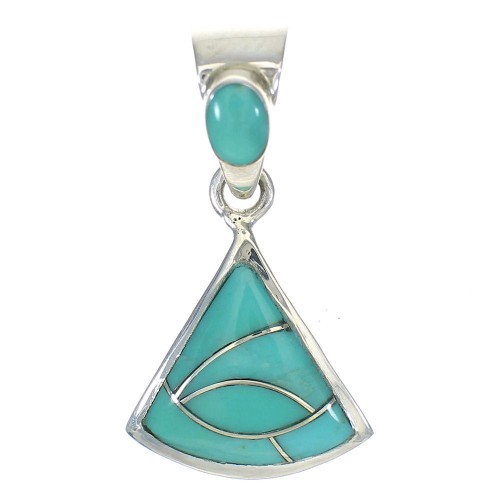 Turquoise Inlay Sterling Silver Pendant MX63169