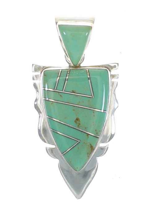 Authentic Sterling Silver Turquoise Inlay Pendant MX62722