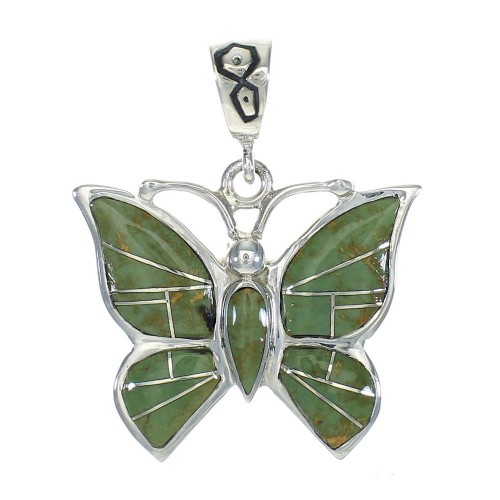 Sterling Silver Turquoise Butterfly Pendant MX62835
