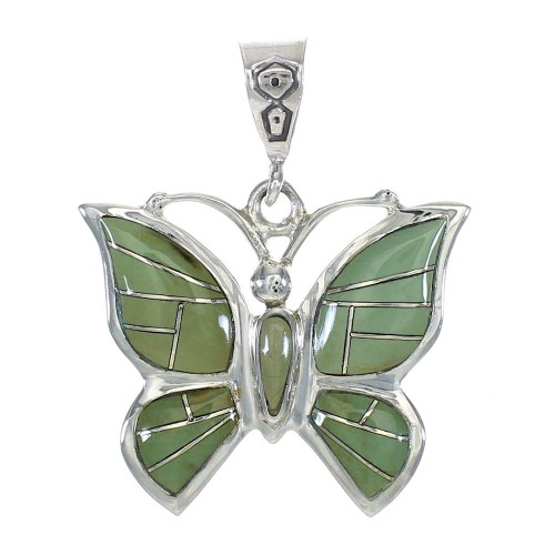 Genuine Sterling Silver Turquoise Butterfly Pendant MX62839