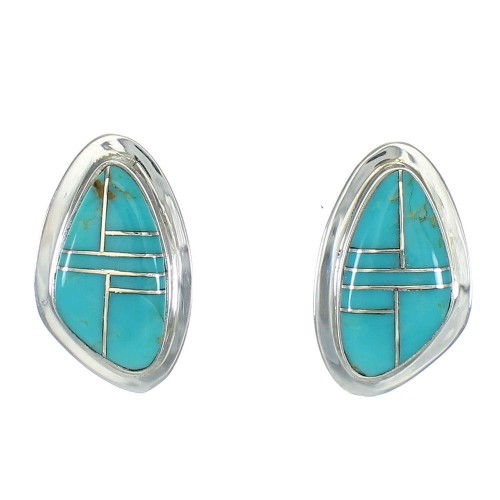 Southwest Sterling Silver Turquoise Post Earrings MX63361
