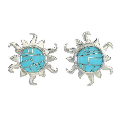 Sun Silver Southwest Turquoise Post Earrings MX63376