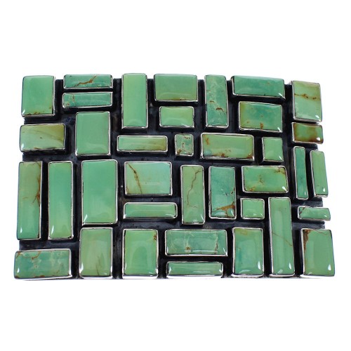 Turquoise Genuine Sterling Silver Southwestern Belt Buckle AX78258