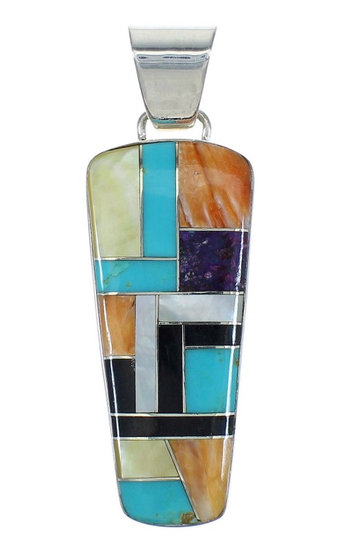 Southwest Silver Multicolor Pendant MX65399