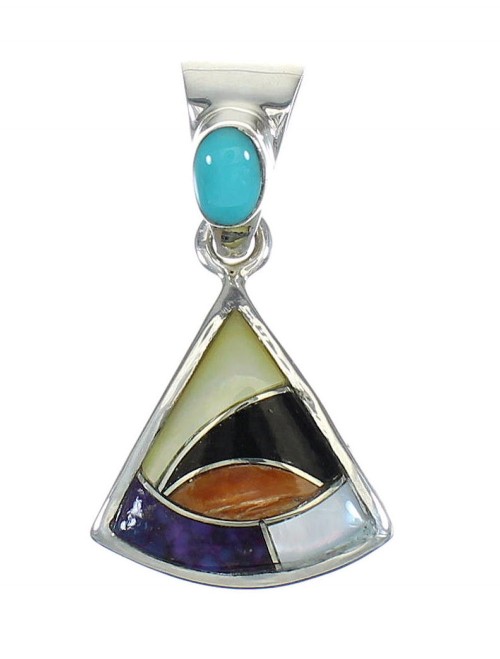 Sterling Silver Multicolor Southwest Pendant MX65439