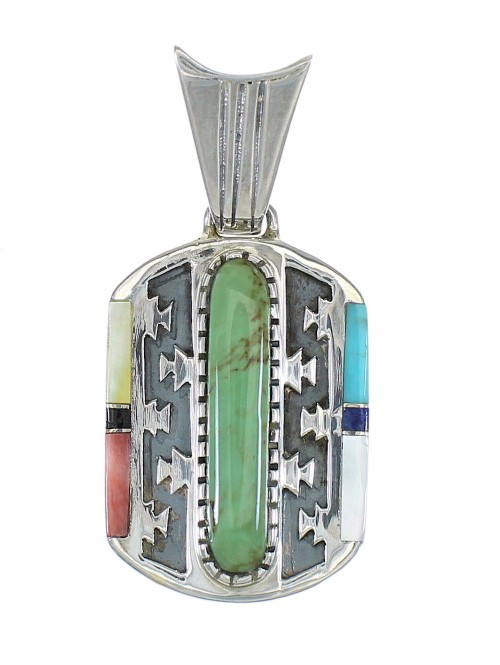 Turquoise Multicolor Silver Pendant MX65459