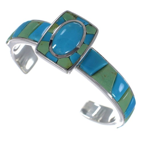 Genuine Sterling Silver Turquoise Southwest Bracelet VX63144