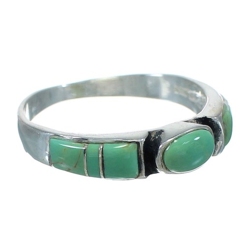 Southwest Sterling Silver And Turquoise Ring Size 7-3/4 VX64057