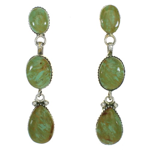 Turquoise Sterling Silver Post Dangle Earrings MX64632
