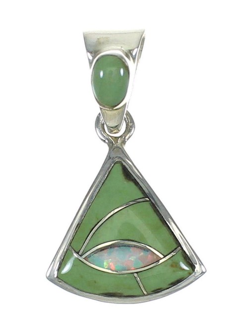 Genuine Sterling Silver Turquoise Opal Jewelry Pendant MX63962