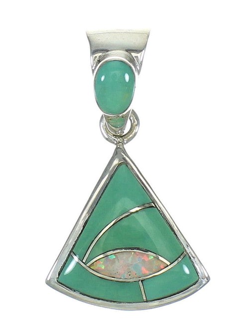 Sterling Silver Turquoise Opal Jewelry Pendant MX63963