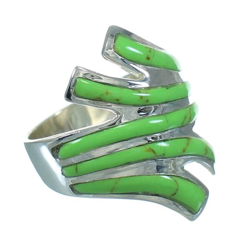 Gaspeite Genuine Sterling Silver Southwest Ring Size 6-1/2 RX63731