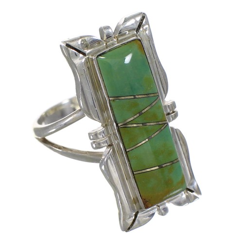 Southwestern Silver And Turquoise Ring Size 5-1/2 YX79976