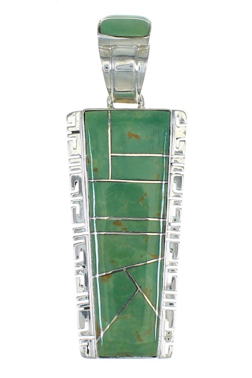 Turquoise Inlay Genuine Sterling Silver Pendant MX65173