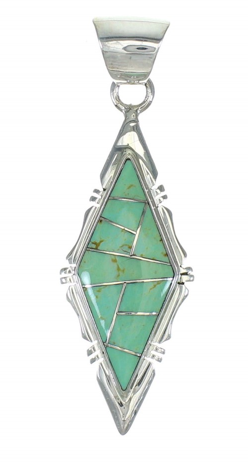 Southwest Turquoise And Silver Pendant MX65288