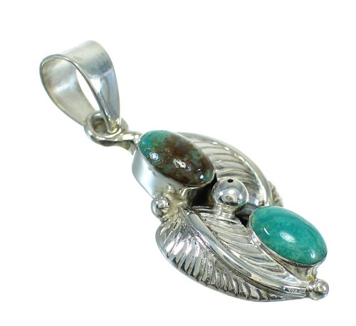 Turquoise Sterling Silver Leaf Pendant MX65304