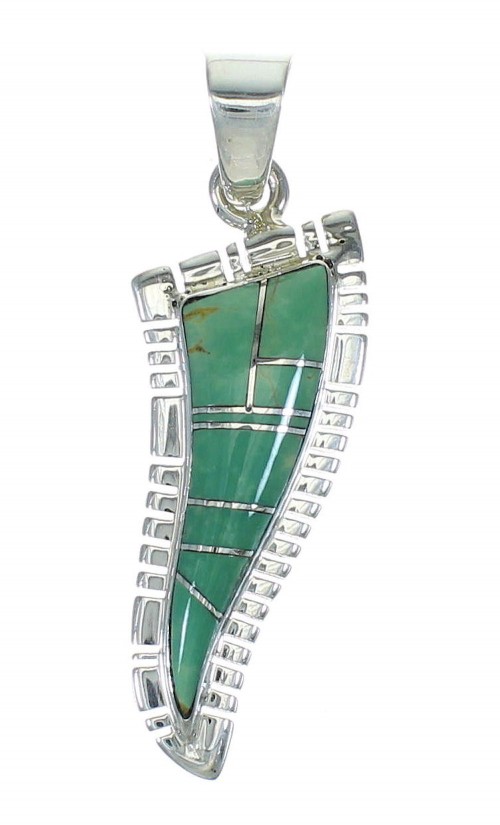Turquoise Inlay And Sterling Silver Jewelry Pendant MX65344